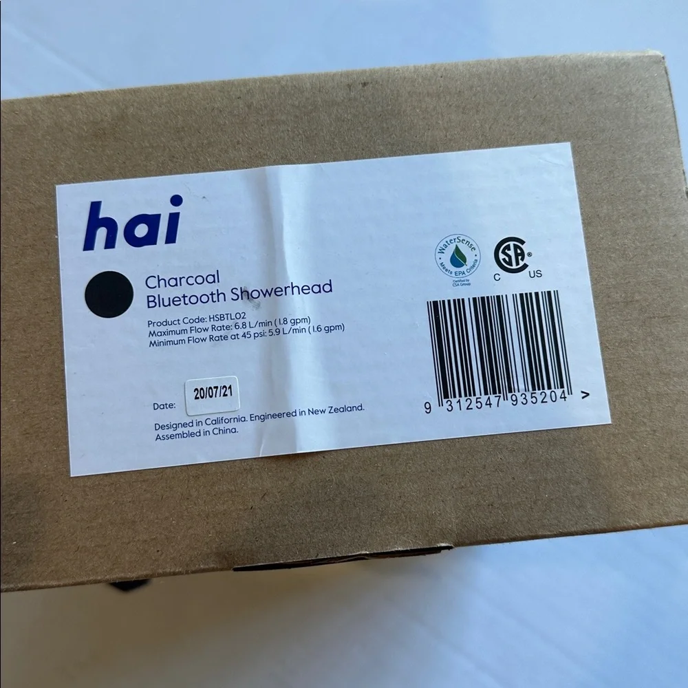 HAI smart spa shower system showerhead charcoal open box